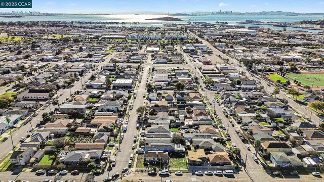 an aerial view of a city