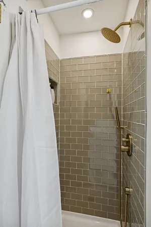 a bathroom with a shower