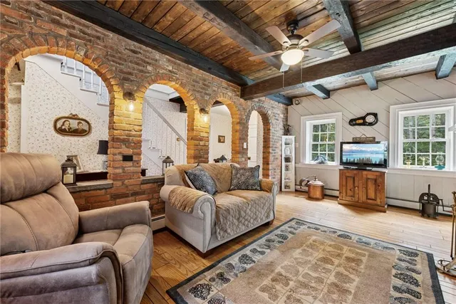 a living room with furniture