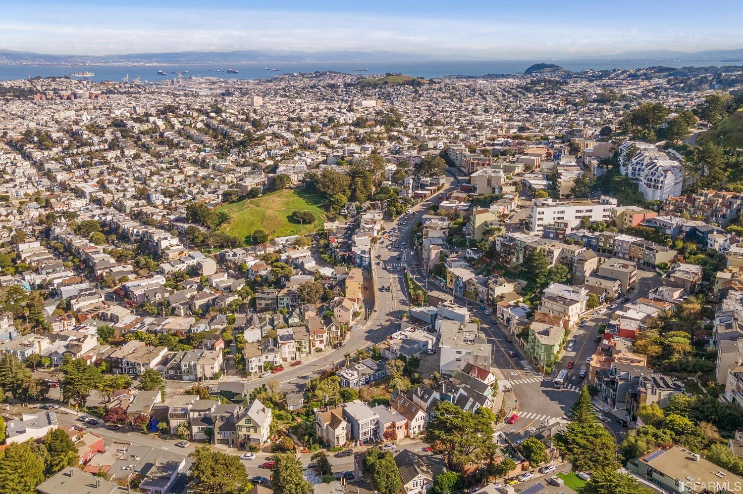 385 Corbett Avenue San Francisco, CA 94114 - Photo 65 of 72 an aerial view of residential building and car parked