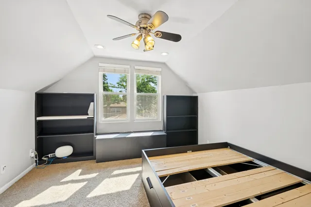 a workspace with furniture and window