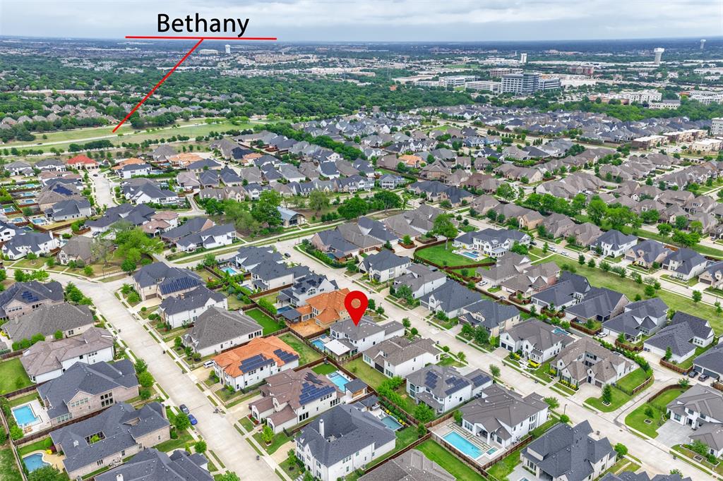 918 Sydney Lane Allen, TX 75013 - Photo 37 of 40 Aerial view of the surrounding neighborhood, featuring numerous residential properties with varied architectural styles and dark-colored roofs