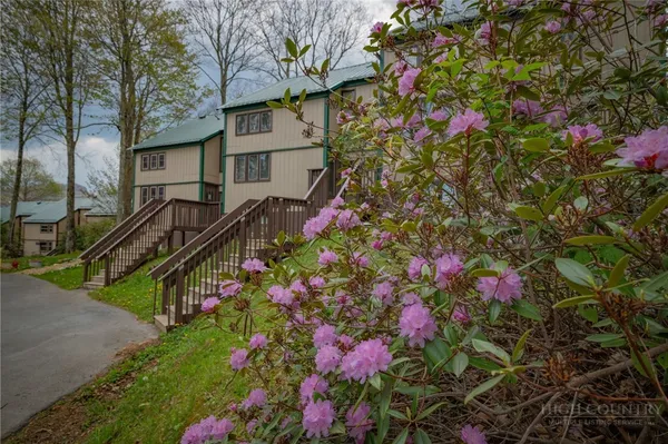 a view of a house with a yard and garden