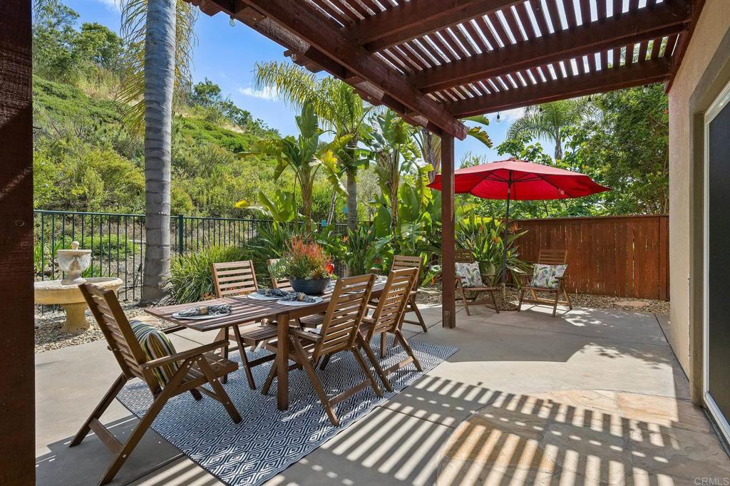 2107 Sun Valley Road San Marcos, CA 92078 - Photo 31 of 41 a view of a patio with a table chairs and backyard