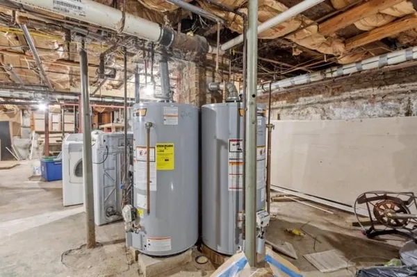 a view of a storage room with washer and dryer