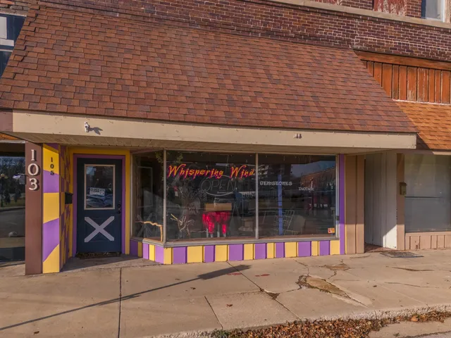 a view of a building with door
