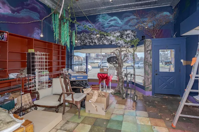 a view of a chairs and tables in patio