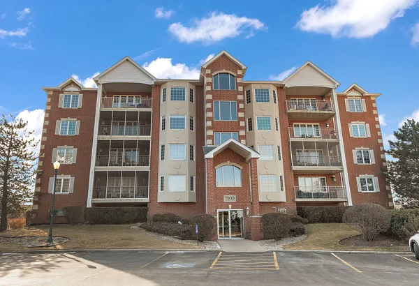 a front view of a building