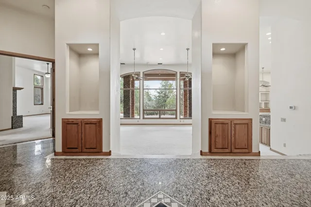 a view of a sink and a window