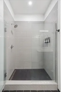 a bathroom with a shower