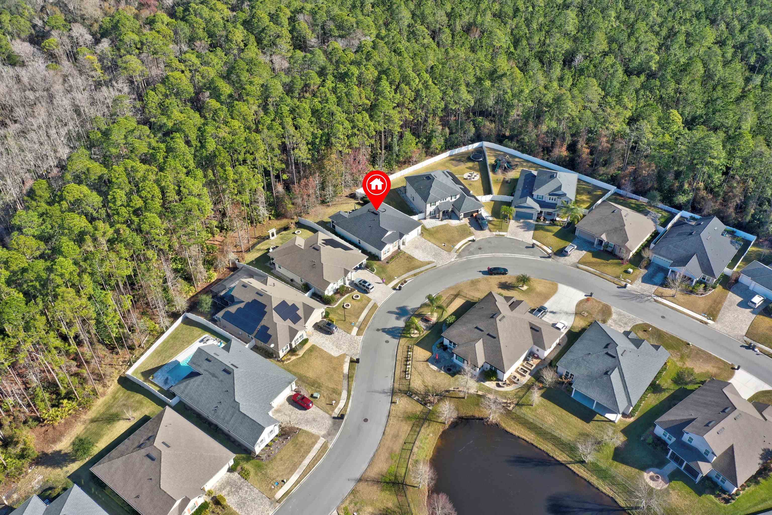 267 Downs Corner Road St. Augustine, FL 32092 - Photo 6 of 37 an aerial view of a house with swimming pool and outdoor space