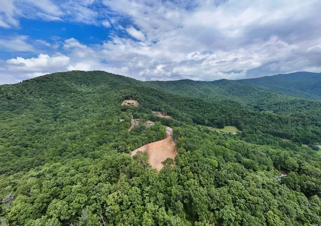 a view of a city and mountains