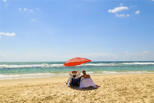 a view of a room with an ocean view