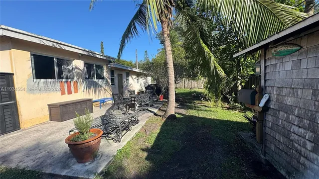 a front view of a house having patio