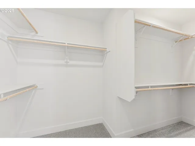 a view of small space with racks on the wall