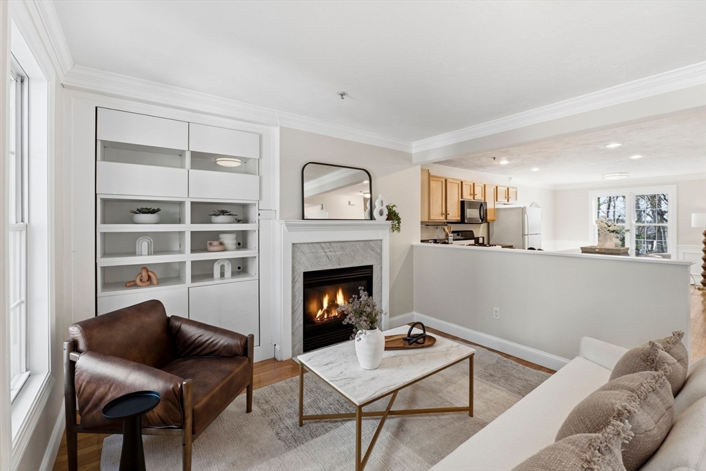 52 Packards Lane, Unit 4 Quincy, MA 02169 - Photo 6 of 40 a living room with furniture and a fireplace