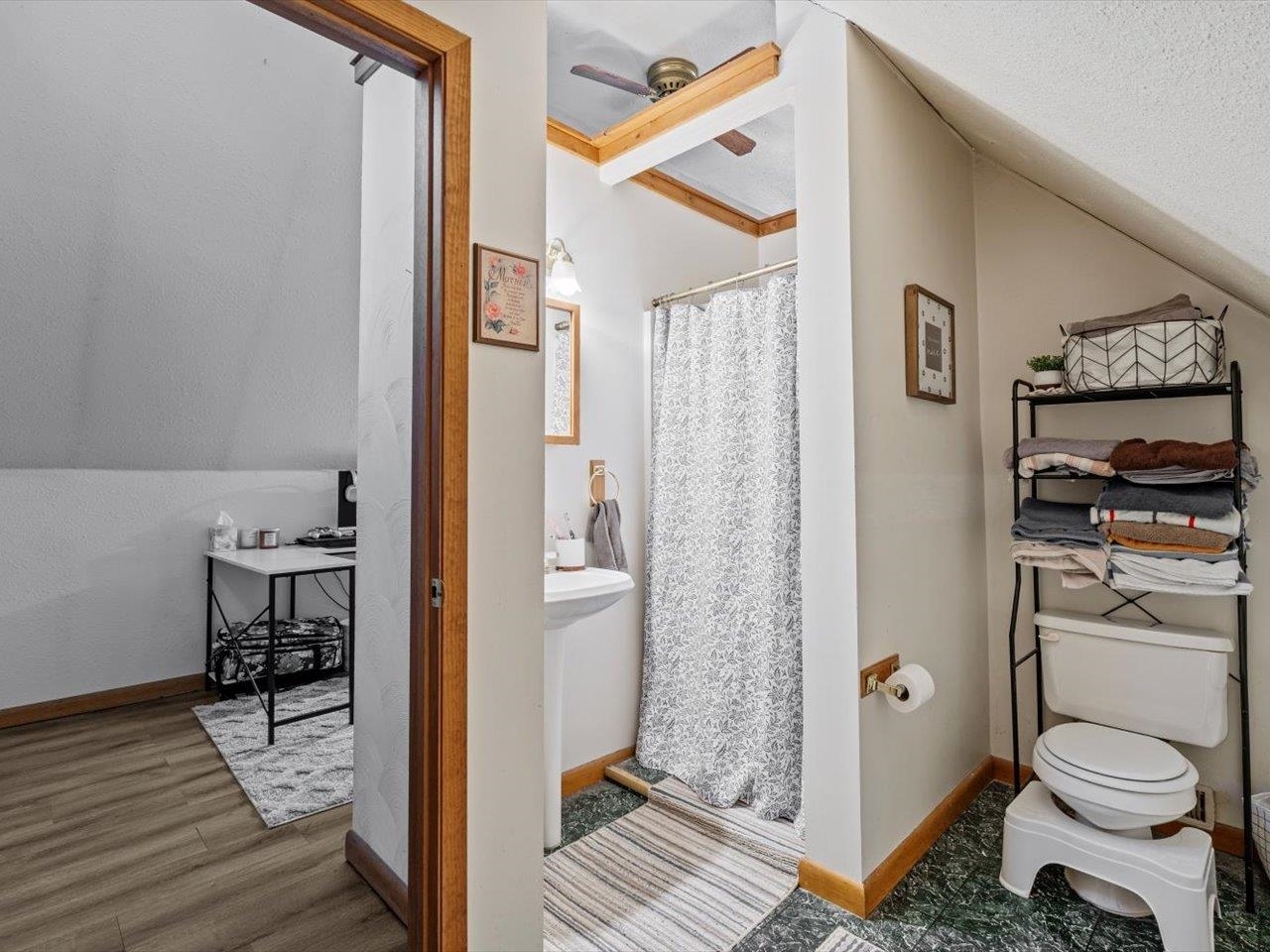 517 12th Street Dewitt, IA 52742 - Photo 37 of 40 a bathroom with a sink toilet and shower
