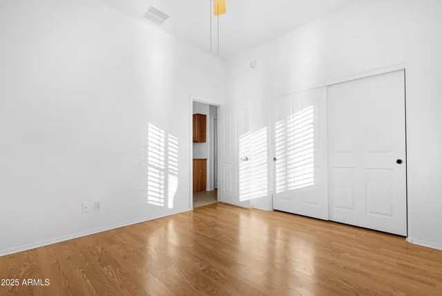 an empty room with a window