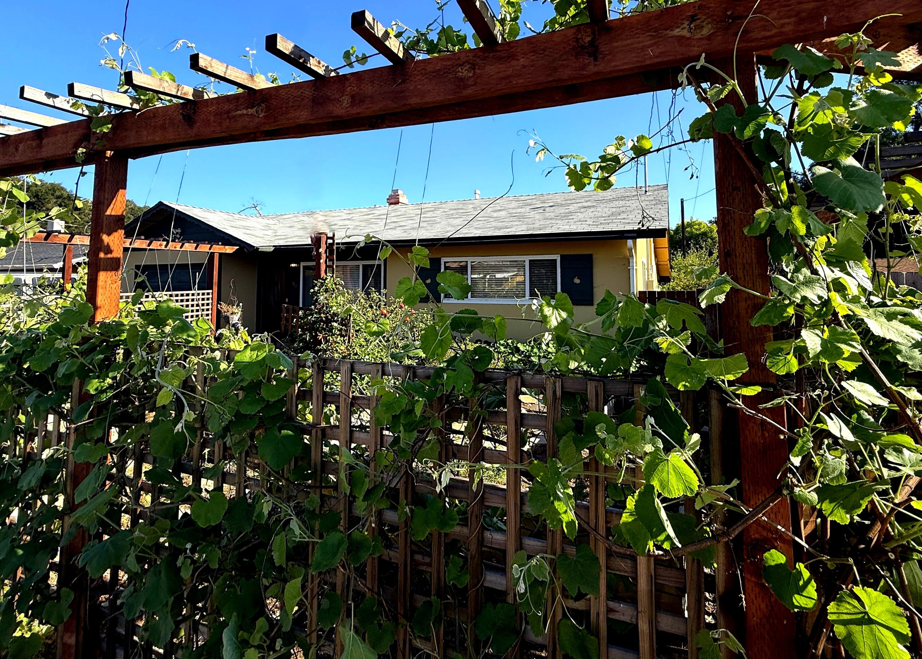 a view of a back yard of the house