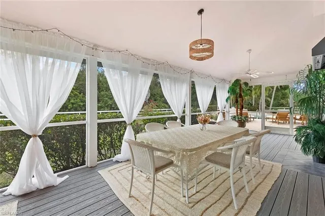 a view of a yard with a patio