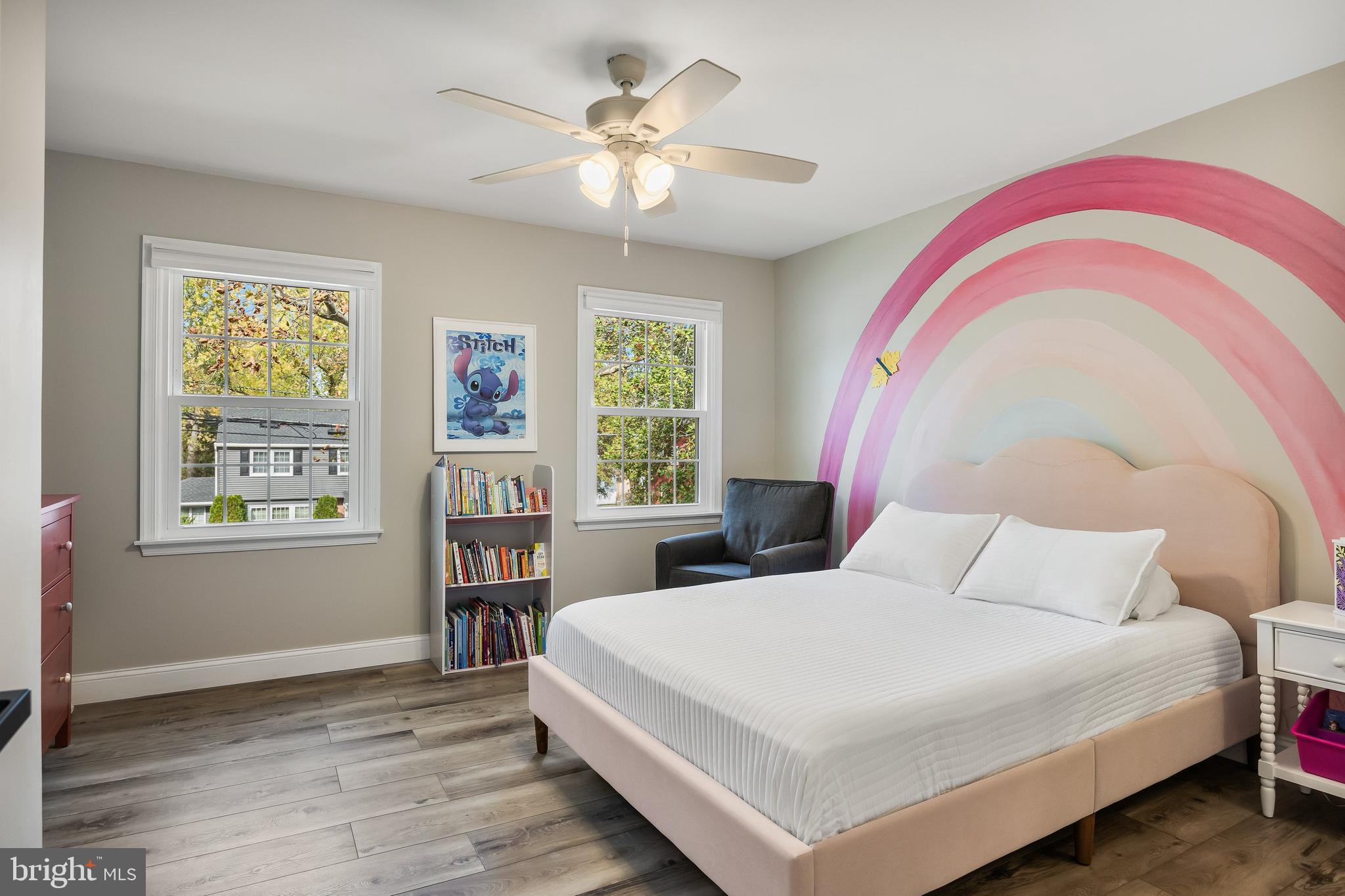 316 West 3rd Street Moorestown, NJ 08057 - Photo 32 of 48 a bedroom with a bed and a chandelier