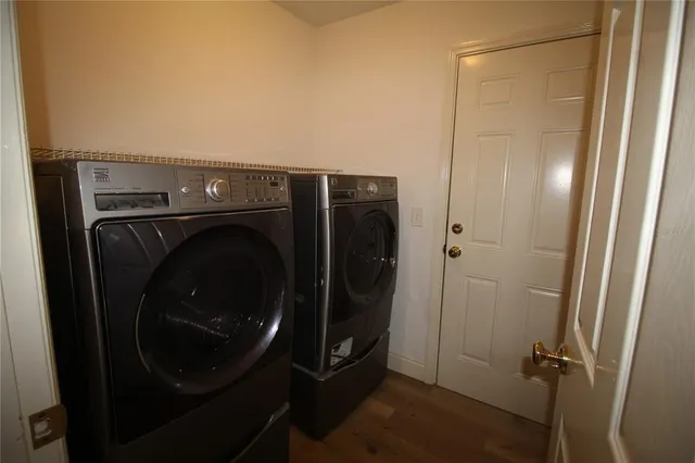 a backyard of a house with lots of green space