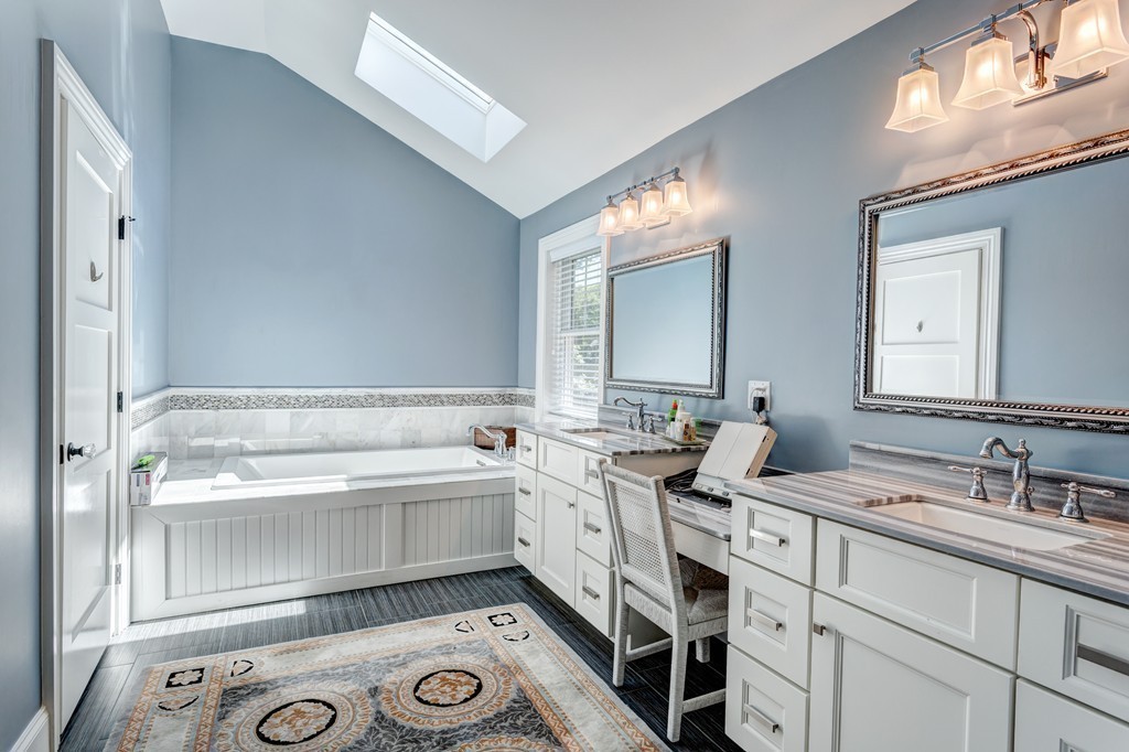 164 Beach Street Sharon, MA 02067 - Photo 24 of 30 a bathroom with a double vanity sink mirror and