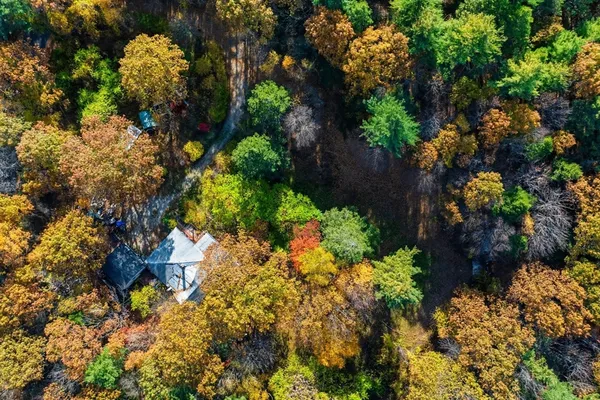 an aerial view of multiple house