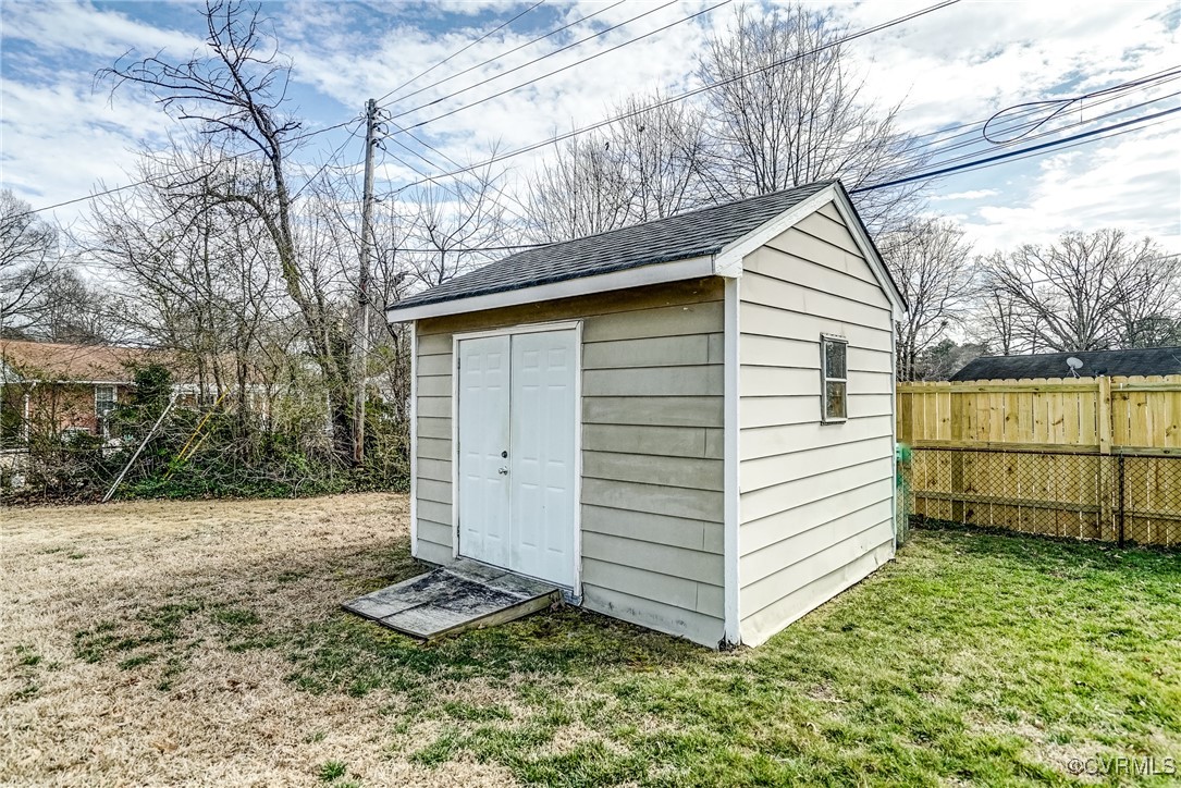 2703 Omega Road Henrico, VA 23228 - Photo 32 of 43 View of shed with fence