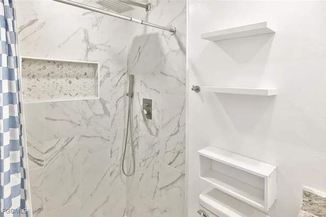 a bathroom with a shower
