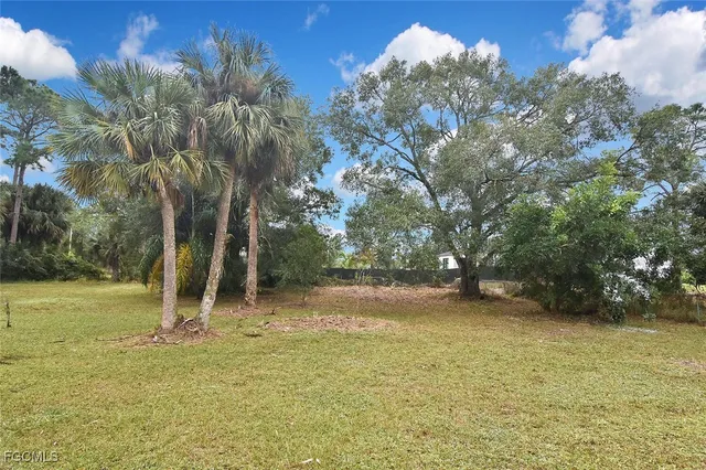 a backyard of a house with lots of green space