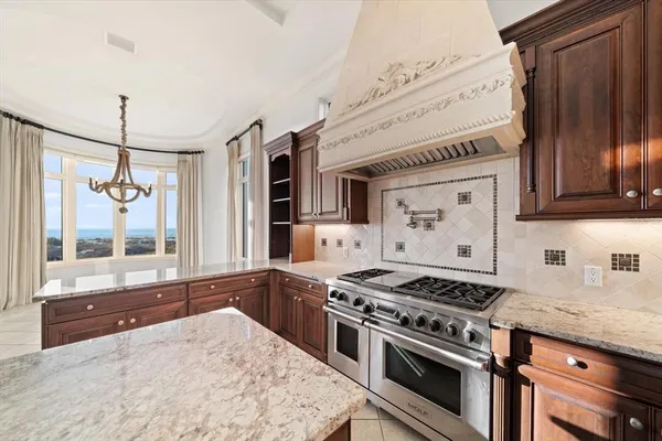 a view of a balcony with an ocean view