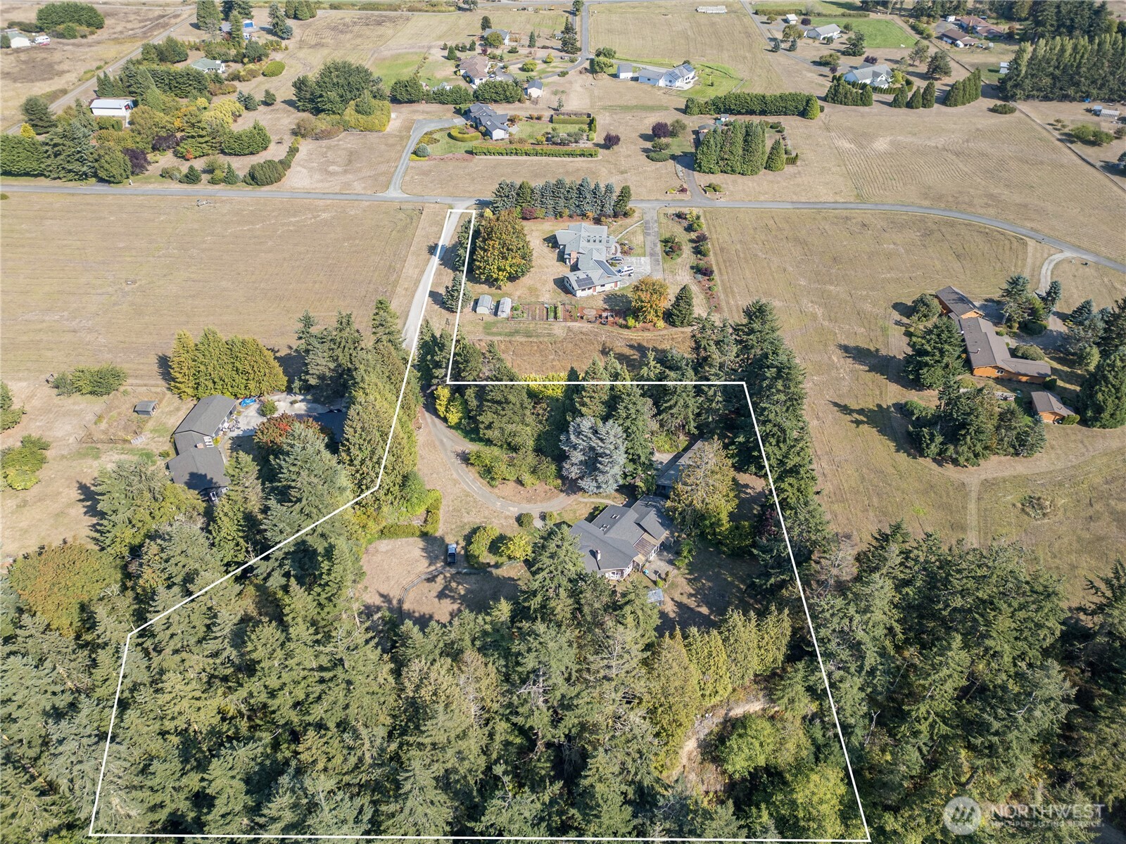 1175 Cameron Road Sequim, WA 98382 - Photo 5 of 39 an aerial view of ocean with residential house and ocean view