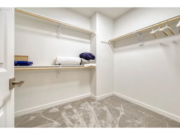 a view of a closet in a room