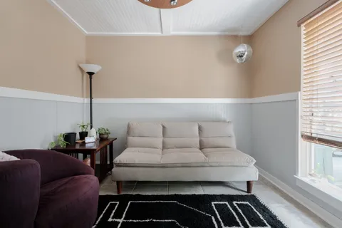 a living room with furniture