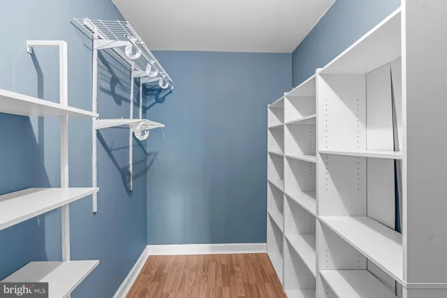 a view of entryway with wooden floor