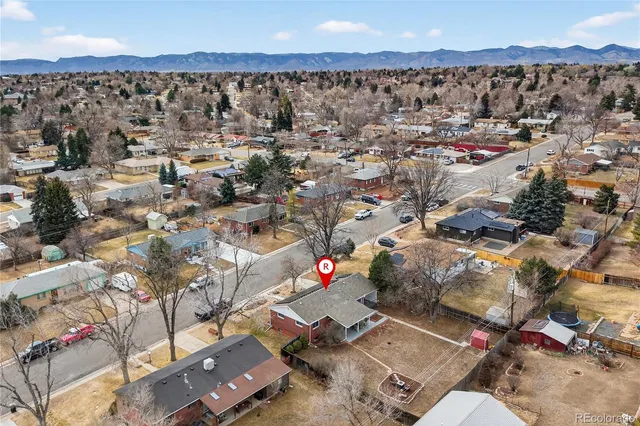 an aerial view of multiple house