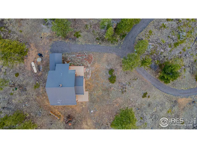 an aerial view of a house
