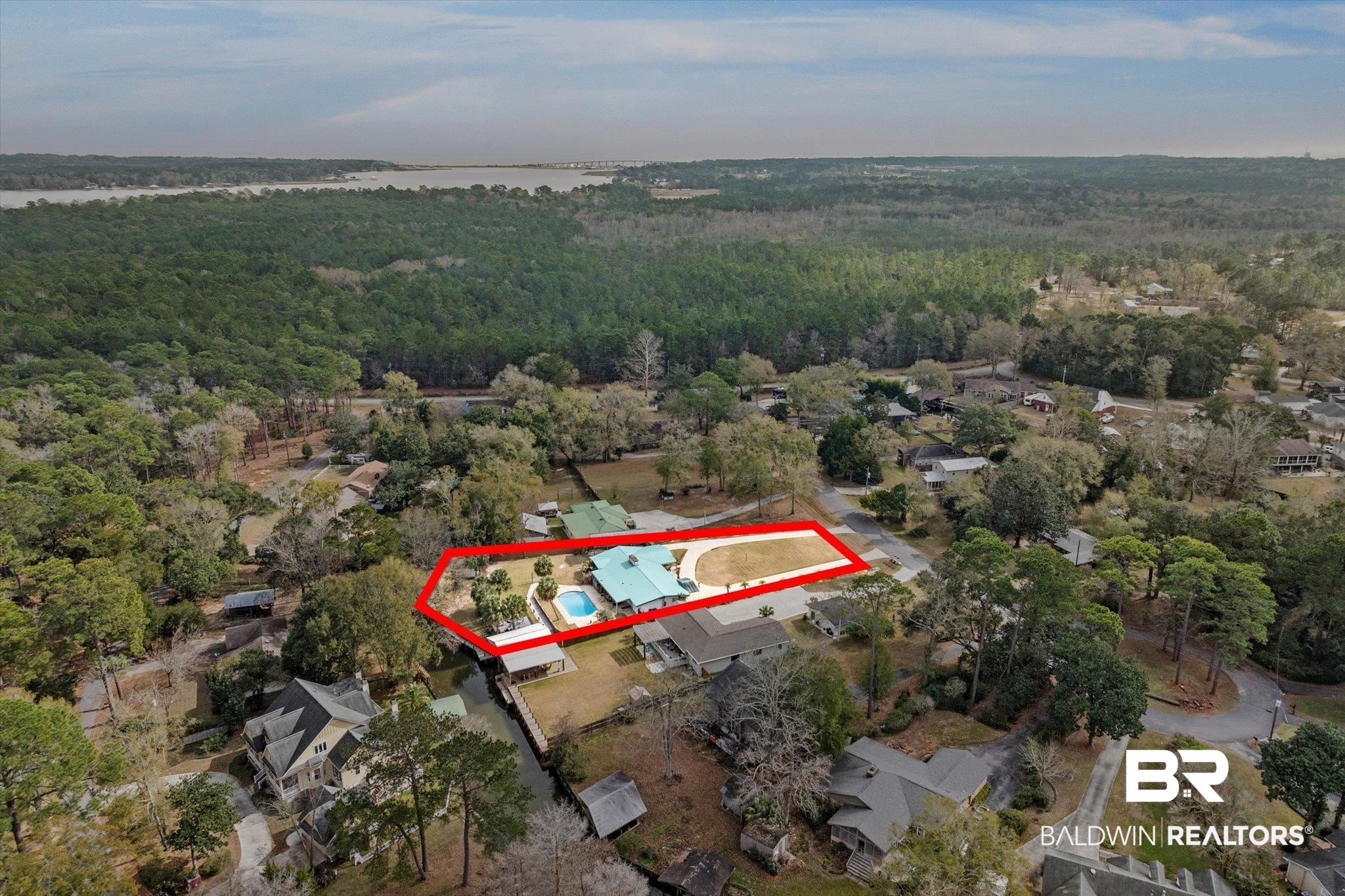 3720 Rabbit Creek Court Theodore, AL 36582 - Photo 43 of 47 View of property location featuring a forest and property boundaries highlighted