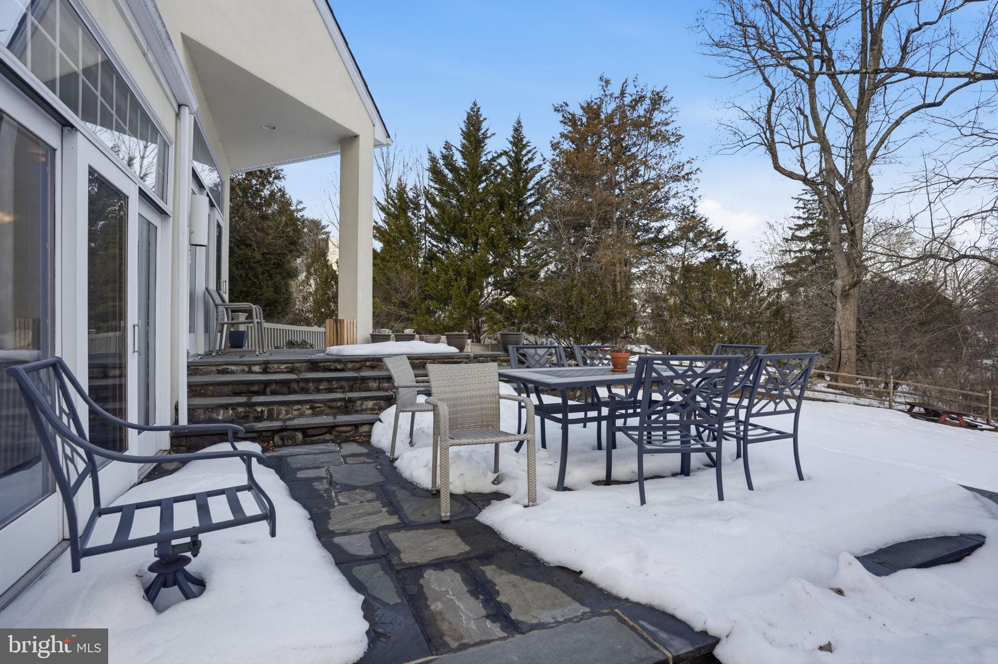 244 Mathers Road Ambler, PA 19002 - Photo 86 of 96 Serene winter patio with scenic views.