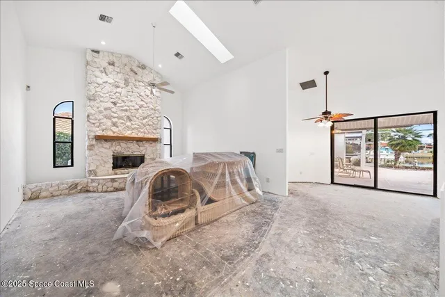 a view of a lake with outdoor space