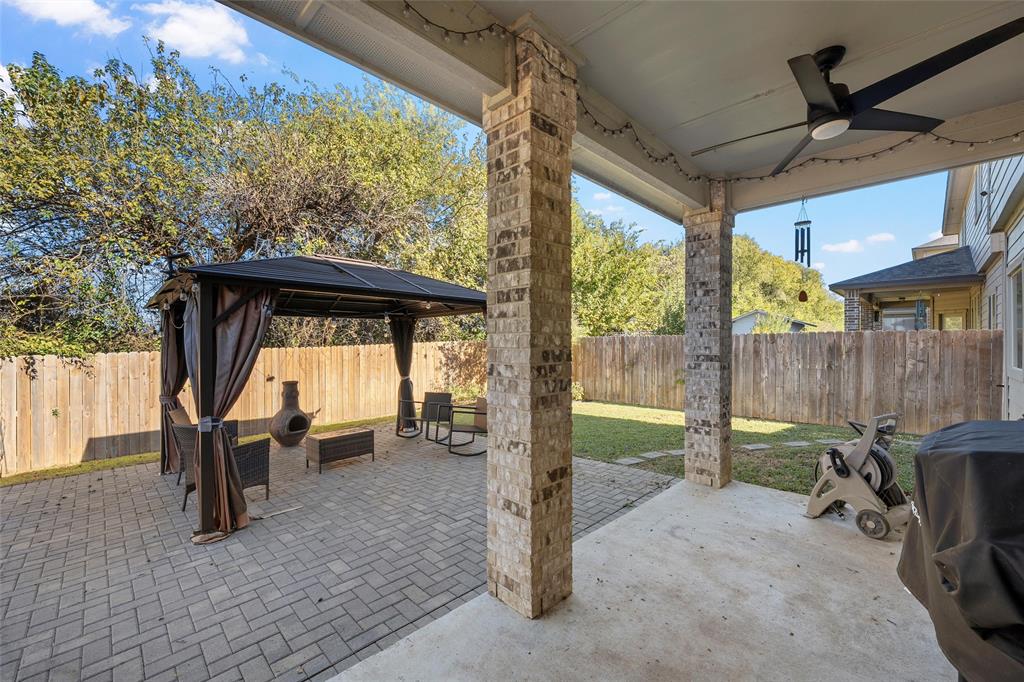 6201 Elephant Butte Drive Waco, TX 76708 - Photo 31 of 40 a view of a porch with furniture and a yard