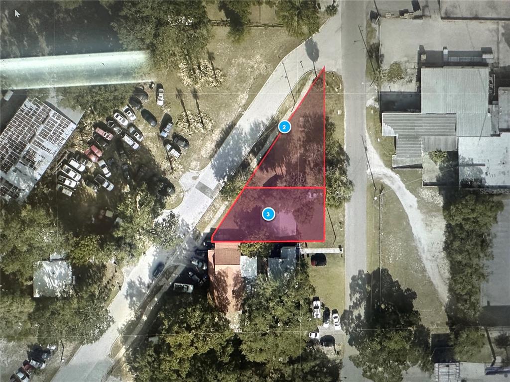 an aerial view of a house