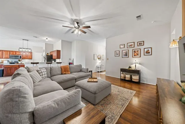 a living room with furniture