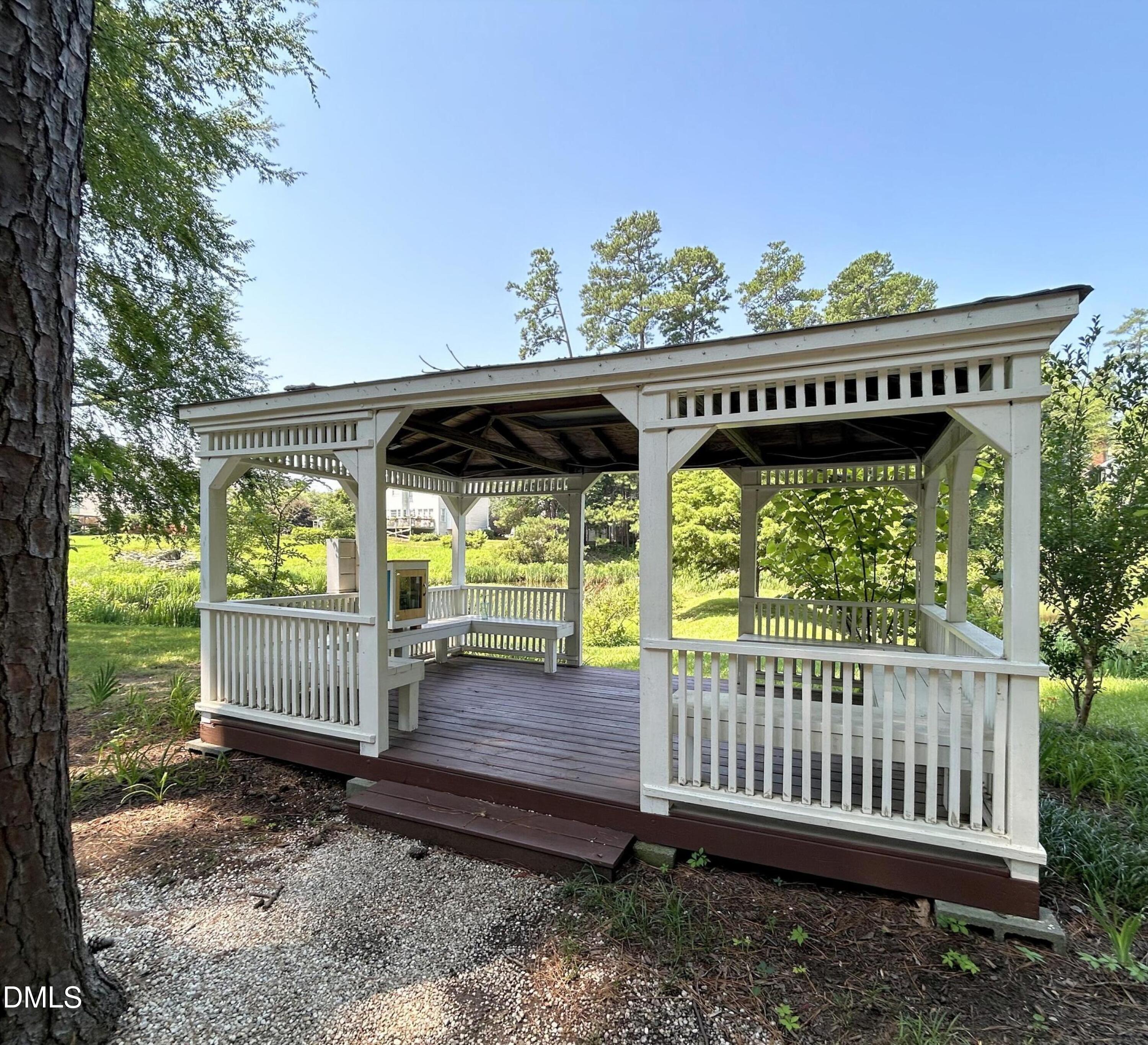 6 Upton Court Durham, NC 27713 - Photo 43 of 49 a view of a bench in the deck