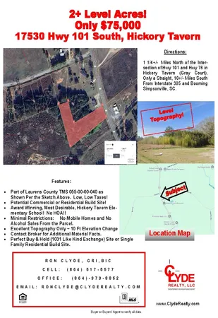 $75,000 | 17530 South 101st Highway, Columbia, SC 29209