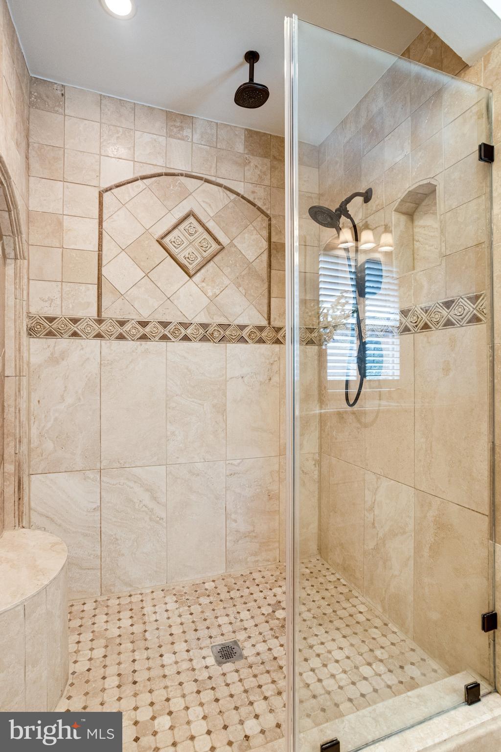 8325 Lindside Way Springfield, VA 22153 - Photo 30 of 63 Custom shower with bench and dual showerheads