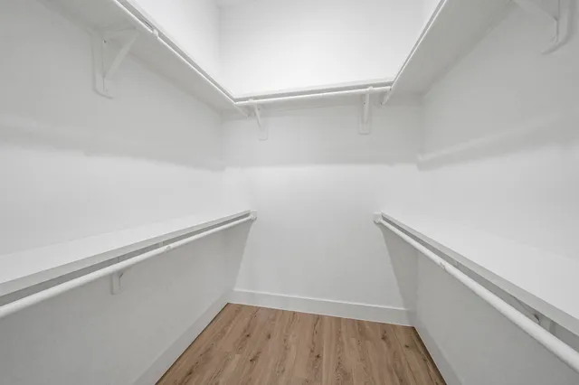 a view of small space with racks on the wall