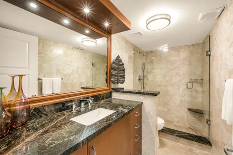 a view of a swimming pool and lounge chair