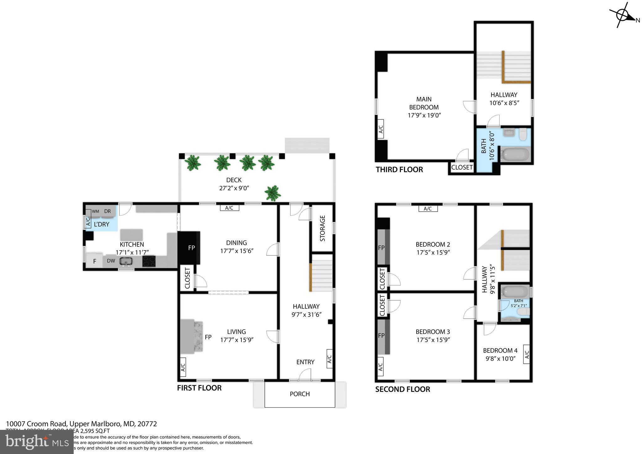 10007 Croom Road Upper Marlboro, MD 20772 - Photo 133 of 134 Floor Plan, note the huge room sizes